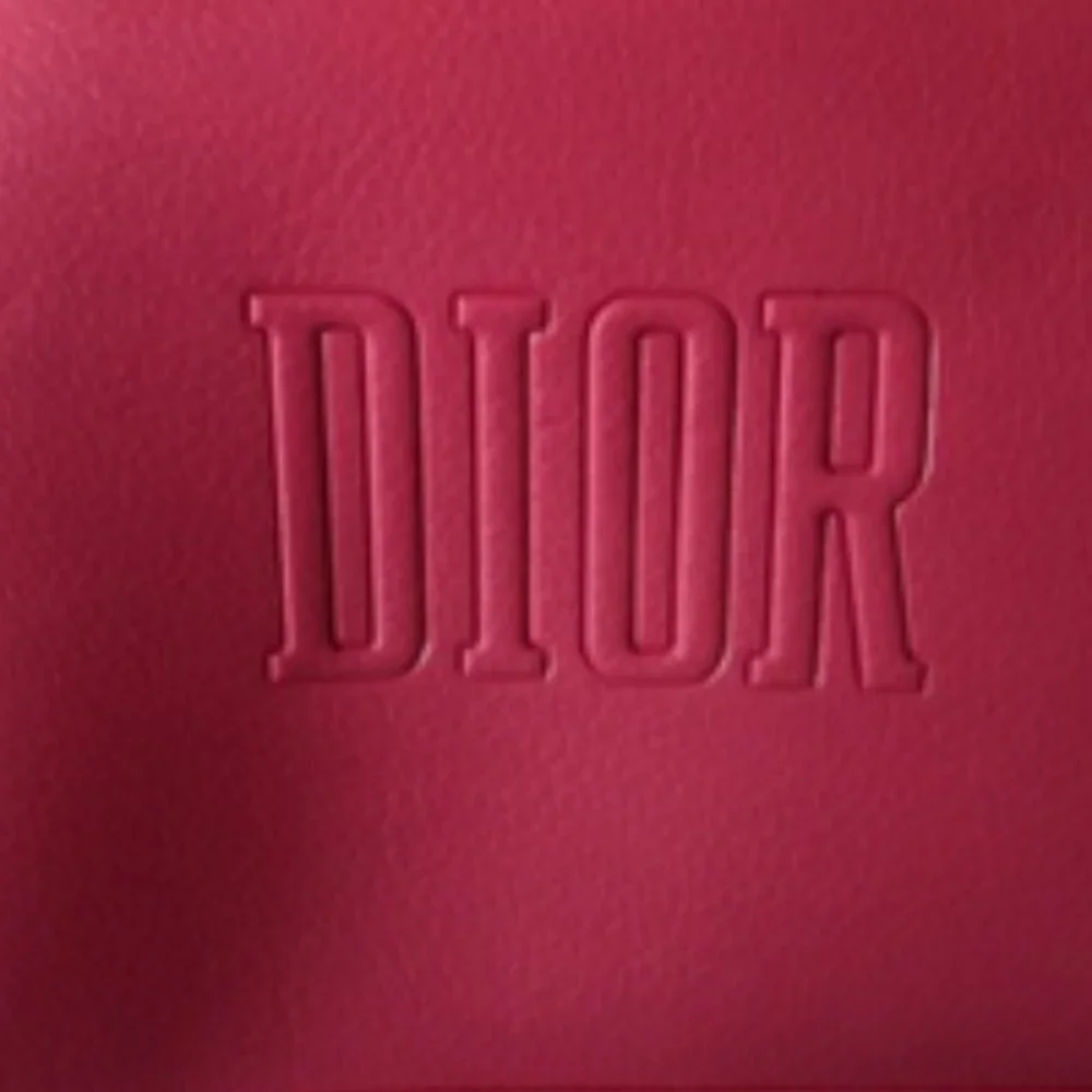 DIOR Beaute Bag Hot Pink Makeup Case Clutch Dopp Kit Logo Embossed